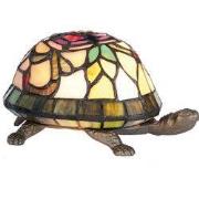 Lumilamp Tiffany Tafellamp 15x22x13 cm Bruin Rood Glas Schildpad