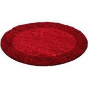 Candy Shaggy Lijstmotief Rond Shaggy vloerkleed -rood - 120 X 120 ROND...