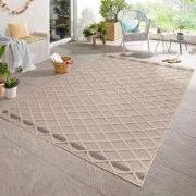 Tenedo Indoor & Outdoor Beige vloerkleed - Geruit - 140 X 200 CM