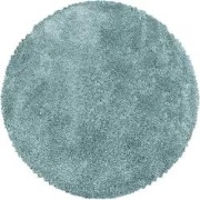 Luna Hoogpolig Effen Blauw vloerkleed - Rond - 80 X 80 CM