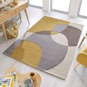 Rado Glow vloerkleed - 3D Design - 100% Wol Modern - Okergeel - 160 X ...