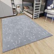 Kindervloerkleed - Adventures Kroon Grijs - 160 X 235 CM