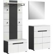 Garderobeset Canu, 4-delige set inclusief bank, paneel, schoenenkast, ...