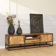 Tv meubel Denver | Mangohout en staal | 180 cm - 180 x  x 45