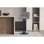 Barstoel 'Arda' Bouclé Lichtgrijs - 46 x  x 40 - Teddy; Bouclé