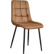 Eetkamerstoel Thimphu Microleder Cognac - 50 cm x 85 cm x 62 cm