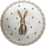 Clayre & Eef Ontbijtbord Ø 20 cm Beige Bruin Porselein Konijn