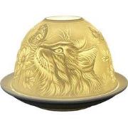 Clayre & Eef Waxinelichthouder Ø 12x8 cm Wit Porselein Kat