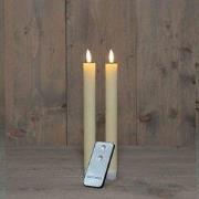 B.O. 2Pcs 3D Wick Ivory Ribbel Taper Candle 23 cm Rustic Wax