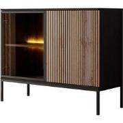 Meubella - Dressoir Legend - Mat zwart - Eiken - 104 cm