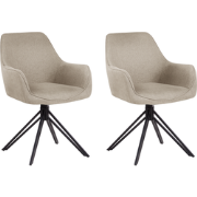 JODAR - Eetkamerstoel set van 2 - Taupe - Stof