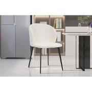 Stoel 'Toledo' Bouclé Wit - 55 x  x 44,5 - Textiel