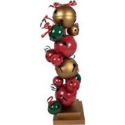 Clayre & Eef Kerstdecoratie Beeld 35x35x120 cm Rood Groen Metaal