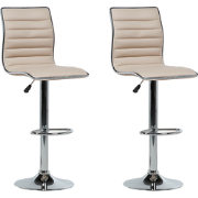 LUCERNE - Barkruk verstelbaar - Lichtbeige - Kunstleer