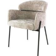 Eetkamerstoel Zand Stof - Curva - Set van 2