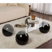 Salontafel Evara 118x75x30 cm zwart en transparant glas Black Transpar...