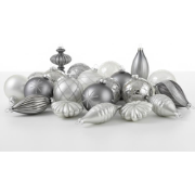 FROSTFALL - Set van 35 kerstballen - Grijs - Glas