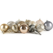 WINTERLIGHT - Set van 24 kerstballen - Rosegoud - Glas