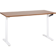 DESTINAS - Verstelbaar bureau - Donkerbruin/Wit - Spaanplaat