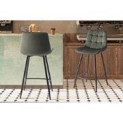 Tellerstoel 'Juta' Fluweel Groen - 36 x  x 36 - Velours, Metaal