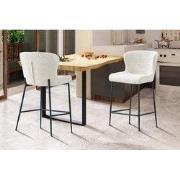 Tellerstoel 'Lisa' Bouclé Ecru - 56 x  x 43 - Stof