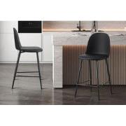 Barkruk 'Jasmin' Zitting PP kussen PU Zwart