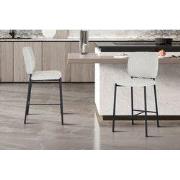 Barkruk 'Sophia' Stof Beige - 56 - Stof, Metaal