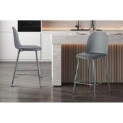 Barkruk 'Jasmin' Zitting PP kussen PU Grijs