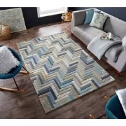 Russo vloerkleed - Laagpolig - 100% Wol - Geo Modern - Naturel / Multi...