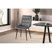 Stoel 'Juta' Fluweel Donkergrijs - 50 x  x 42.0 - Velours, Metaal