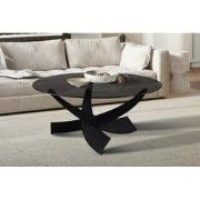 Salontafel 'Weston' Rond Grijs helder glas