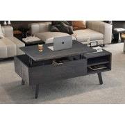 Salontafel 'Justine' met opklapbare top in decor donkerbruin