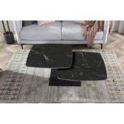 Salontafel 'Sendai' Rond Draaibaar Steen Zwart - 70 x  x 70 - Steen, M...