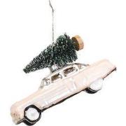 Xmas Hanger - Car - Glass - Pink - 12x5x7cm