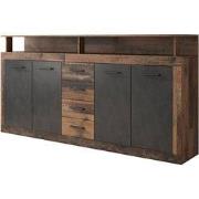 Meubella - Dressoir Lavina - Old wood - Antraciet - 190 cm