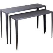 PTMD - Bijzettafel Rivva - Zwart - 121x39x82cm - Set van 2