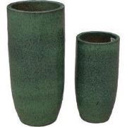 PTMD - Pot Dezzel - Groen - 30x30x70cm - Set van 2