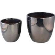 PTMD - Pot Mylie - Zilver - 36x36x31cm - Set van 2