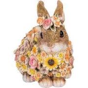 Clayre & Eef Decoratie Beeld Konijn 19x12x18 cm Beige Kunststof