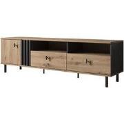 Meubella - TV-Meubel Marcos - Eiken - Antraciet - 165 cm