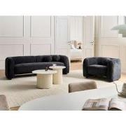 LEIREN - Bankenset 4-zits - Zwart - Stof