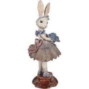 Clayre & Eef Decoratie Beeld Konijn 15x14x35 cm Beige Kunststof