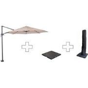 Zweefparasol Hawaii S - met voet en hoes - Ecru - 300 cm