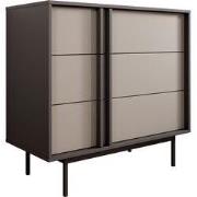 Meubella - Antigo - Ladekast 3 lades - Beige/Antraciet - 93x43x87 cm