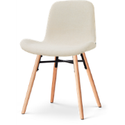 Nena-Fé eetkamerstoel cottonbeige - houten onderstel