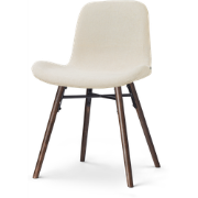 Nena-Fé eetkamerstoel cottonbeige - walnoot houten onderstel