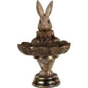 Clayre & Eef Decoratie schaal Konijn 11x9x15 cm Bruin Kunststof