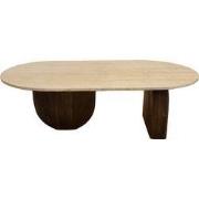 Salontafel Travertin - Bruin Mangohout - 120x65x38cm - Wessel