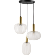 NJORO - Hanglamp met 3 lichten - Transparant - Glas