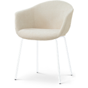Nora-Otis eetkamerstoel cottonbeige - wit onderstel